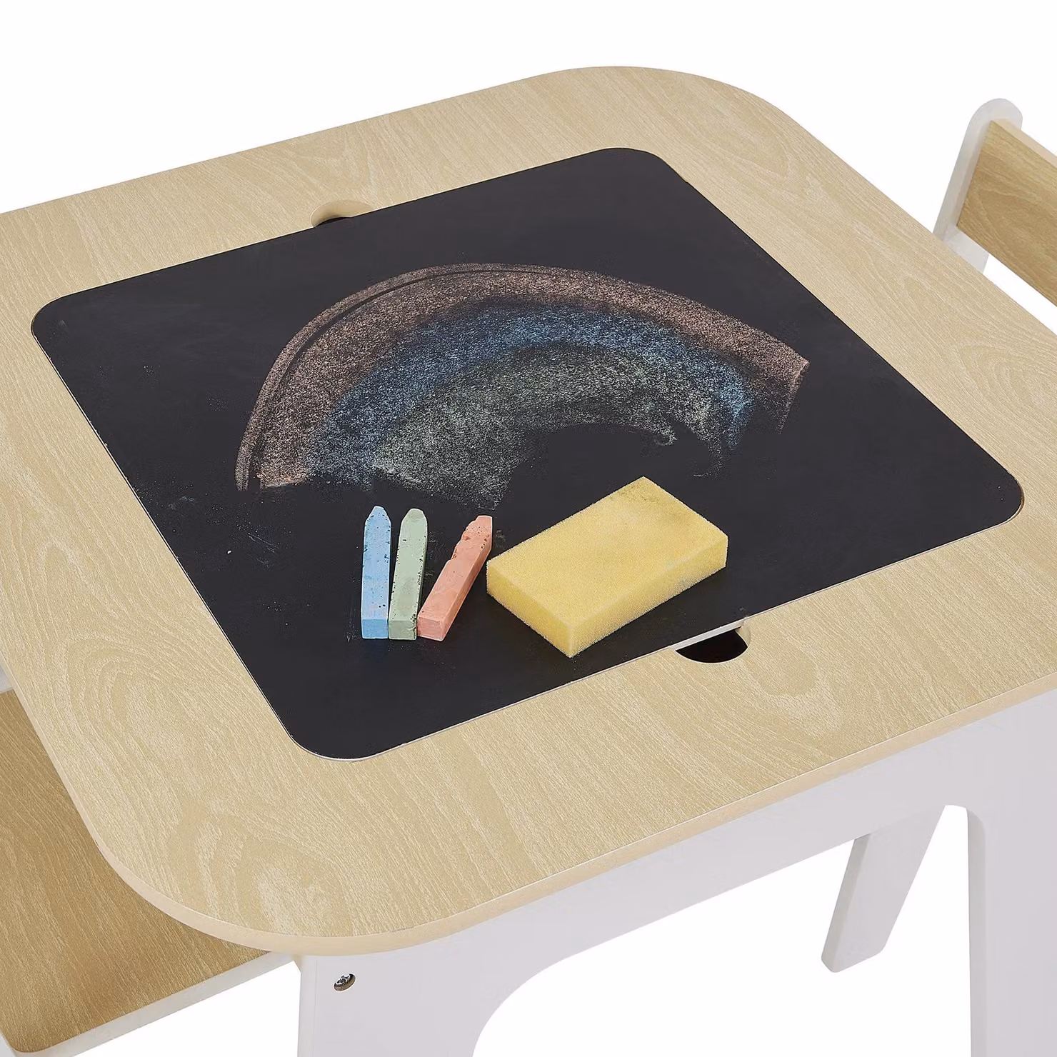 Liberty House Toys 3 in 1 Storage Table and Chair Set in Beige and White – 2