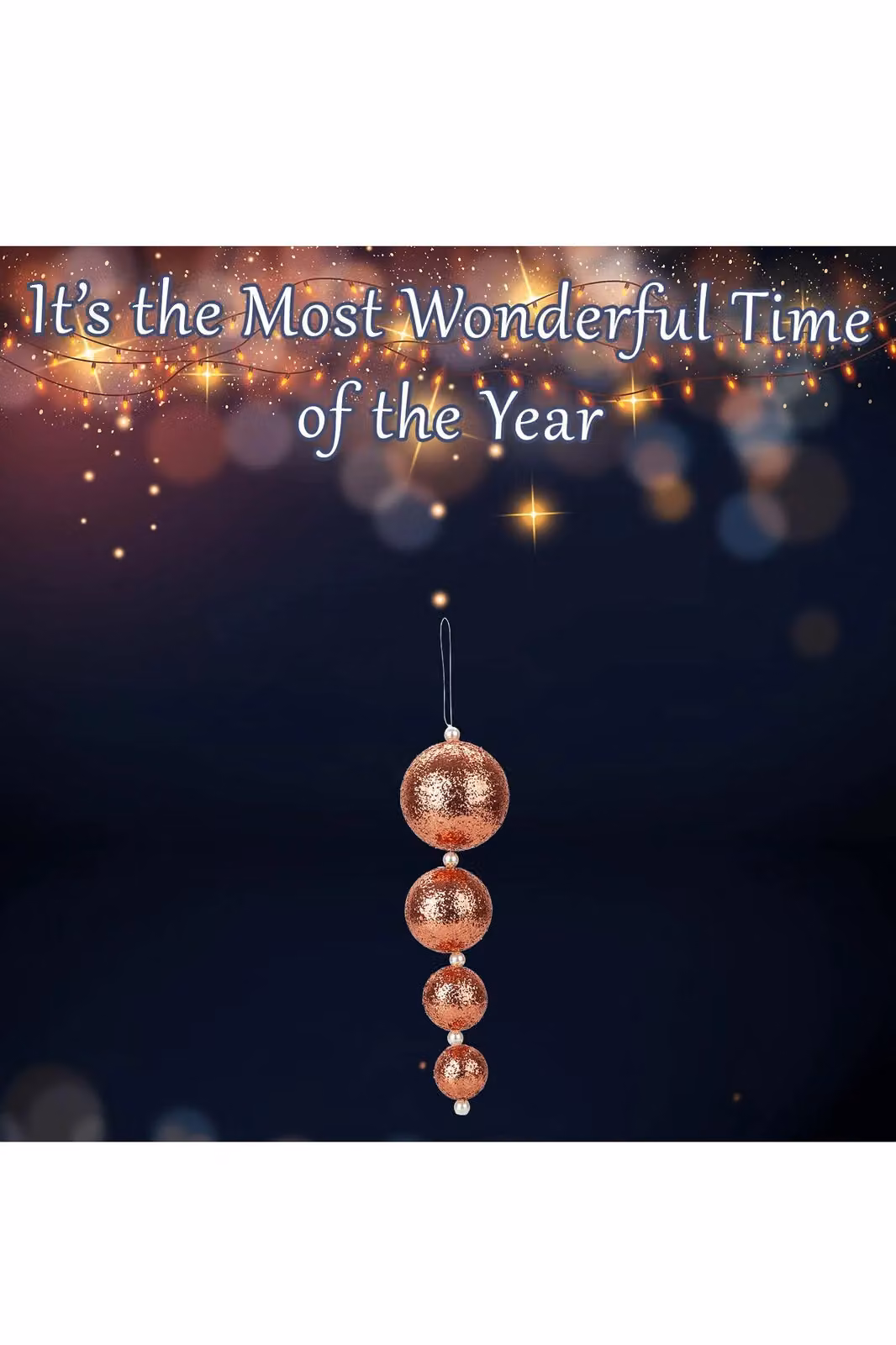 VFM e-Store Set of 4 Gold Round Hanging Christmas Bauble Ornaments, 31 cm – 3