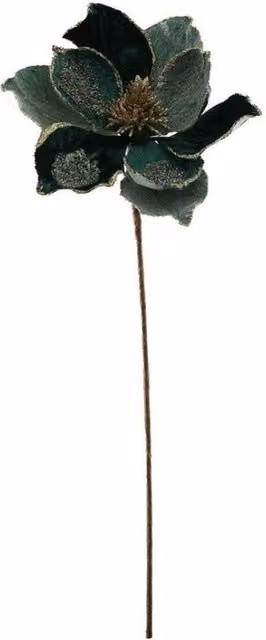 KDMD Single Magnolia on Stem, Green, 2 Pack, Height: 55 cm
