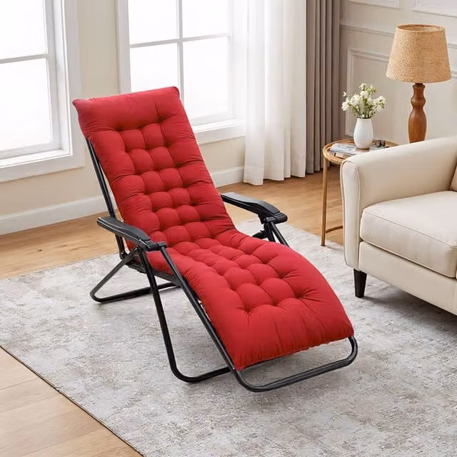 Lifeideas Red Rectangular Lounger Cushion with Breathable Fabric, W: 160 cm, D: 50 cm