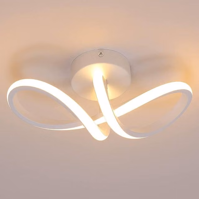 COMELY Modern Curved LED Ceiling Light in White, 20W – 1