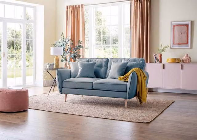 The Great Sofa Company Ailis Medium Upholstered Sofa in Blue Faro Denim – 1