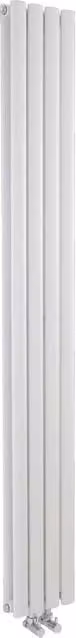 Balterley Embrace Compact Vertical Double Panel Radiator, Gloss White, H: 180 cm, W: 23.6 cm, D: 23.6 cm – 1
