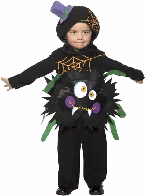 Smiffys Childrens Crazy Spider Halloween Costume in Black and Brown