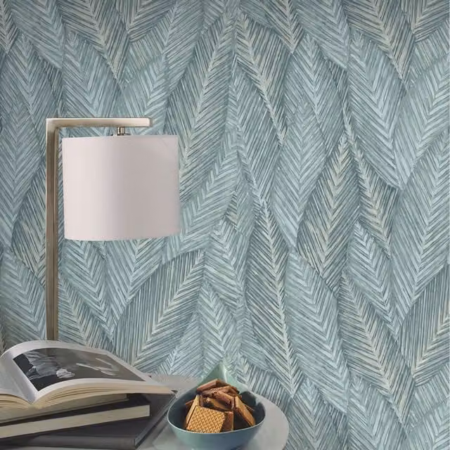 Erismann Botanical Floral Modern Wallpaper in Grey and Green