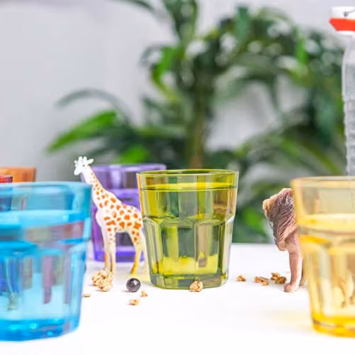Rink Drink Multicolour Stackable Glass Tumbler Cups, 305ml, Set of 6 – 4