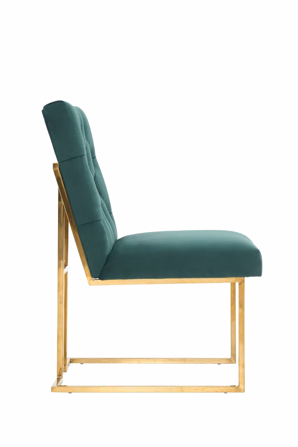 Life Interiors Siena Luxury Tufted Velvet Dining Chair with Gold Frame in Green – 3