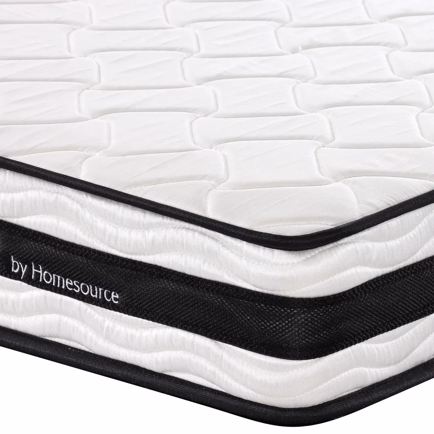 Home Source Bonnell Coil System Quilted Mattress, White, Small Double, H 17 cm x W 120 cm x D 200 cm – 4