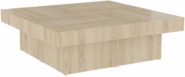 Berkfield Home Sonoma Oak Coffee Table in Beige, W/D/H: 90 x 90 x 28 cm