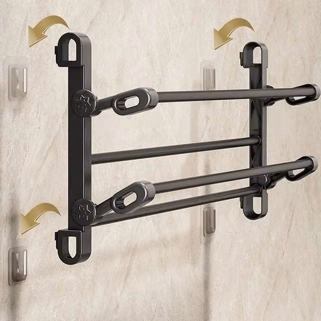 EONLION Black Wall Mounted Space Saving Shoe Rack – 1