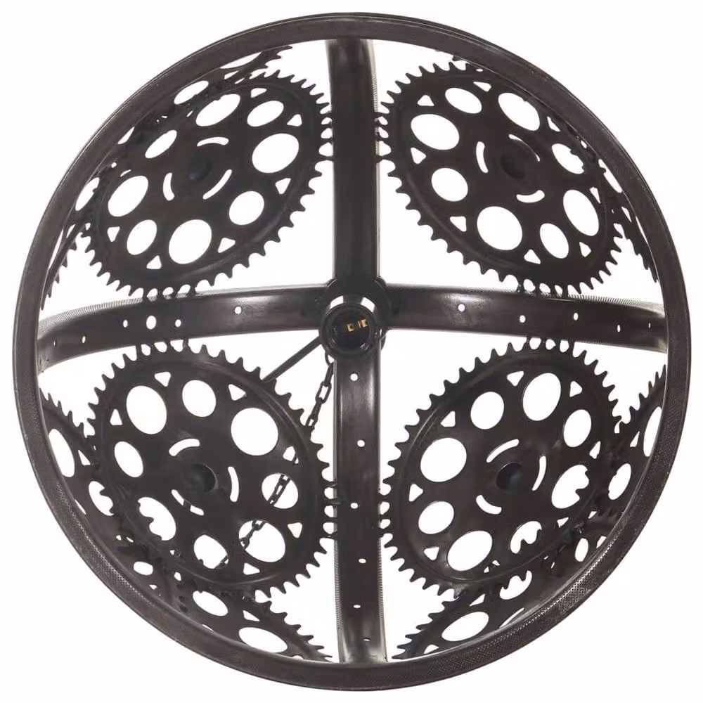 Berkfield Home Industrial Chain Wheel Design Ceiling Lamp, Black, Diameter: 45 cm, E27 – 3