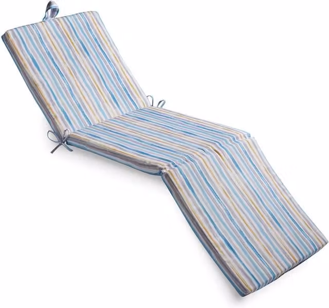 Livinluxury Multicoloured Printed Sunlounger Pad with Water-Repellent and UV-Resistant Removable Cover