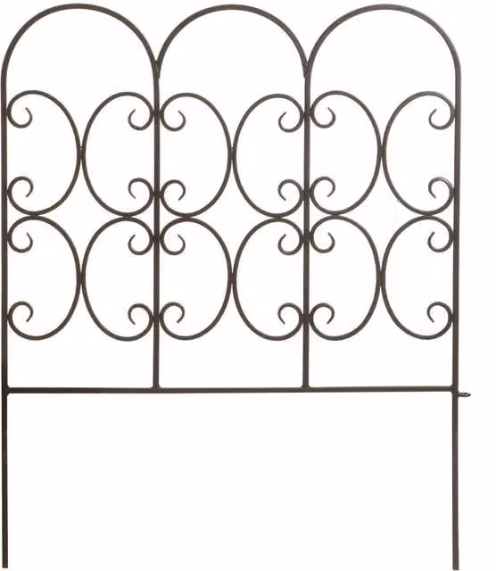 Primrose Triple Garden Arch with Finials Style Edging in Black Metal