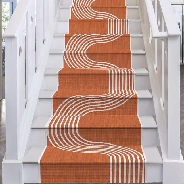 runrug Tequila Sunrise Stair Runner Carpet in Terracotta, W: 60 cm, L: 690 cm – 1