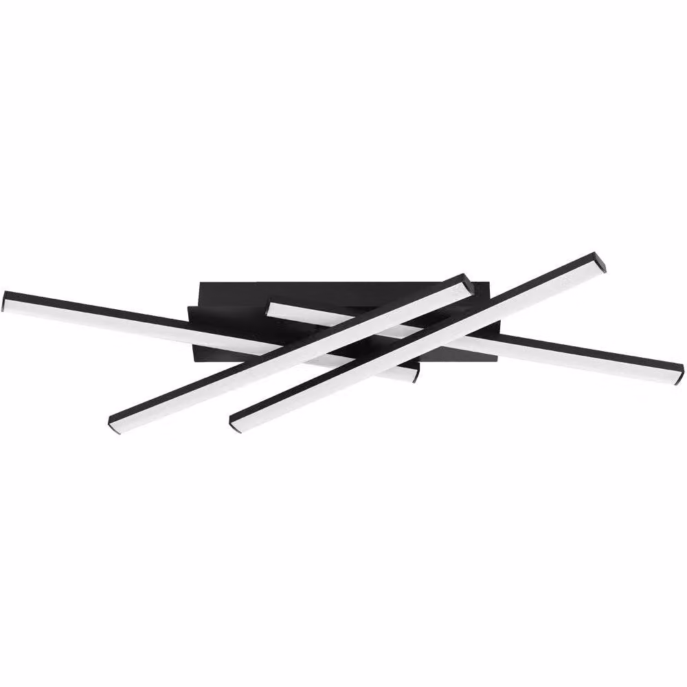 Loops Modern Black LED Semi Flush Ceiling Light with Included Bulb – 2