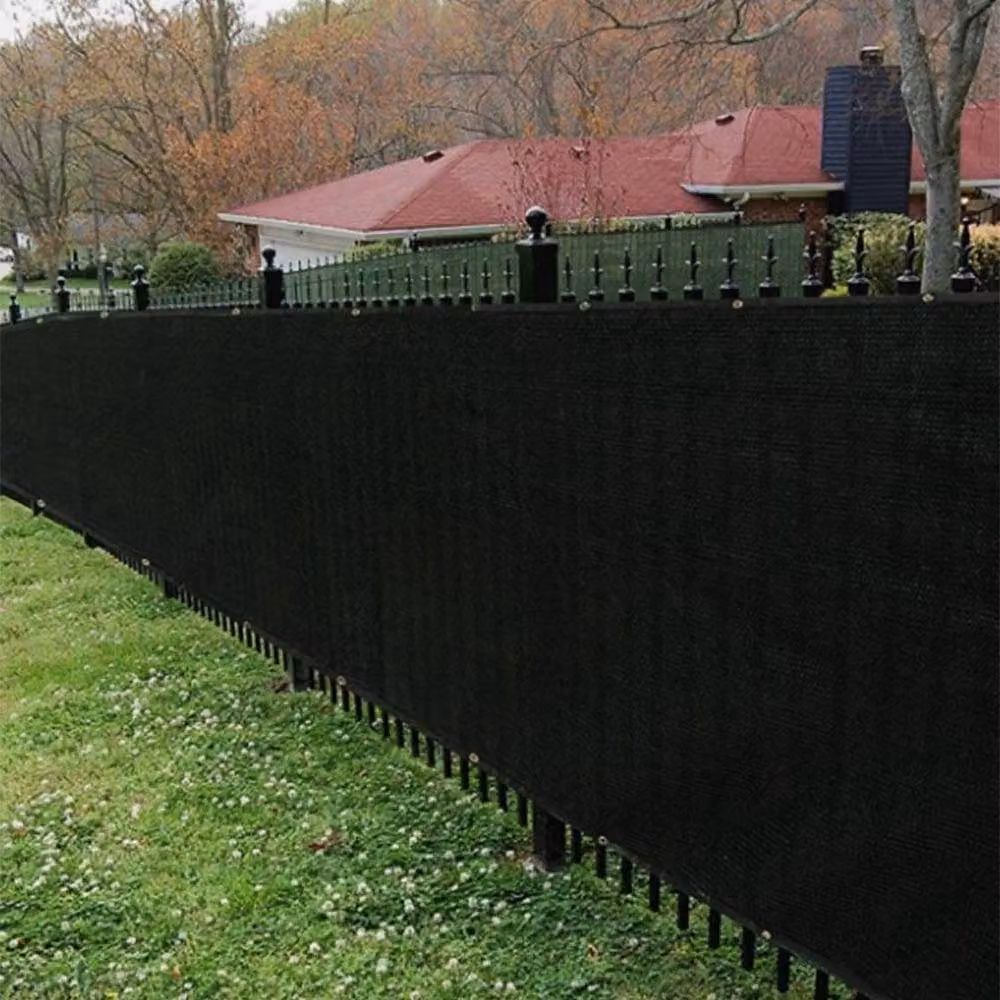 FLAVORA Black Semi-Transparent Garden Privacy Netting Fence Screening, W/H: 2 x 5 m – 2