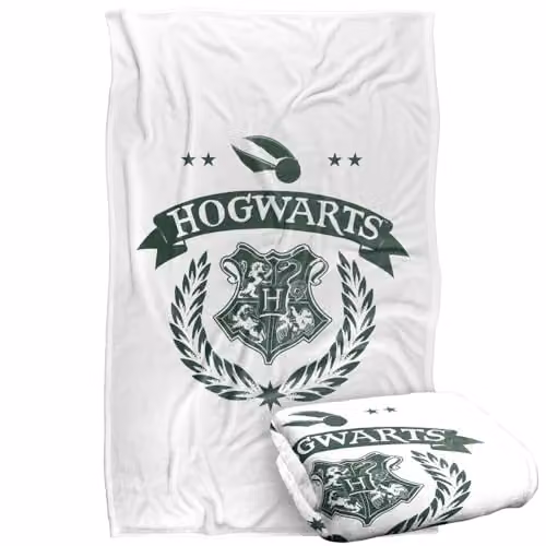 LOGOVISION Harry Potter Quidditch School Test Super Soft Silky Touch Fleece Throw Blanket, Multicolour, W: 91.44 cm, L: 147 cm