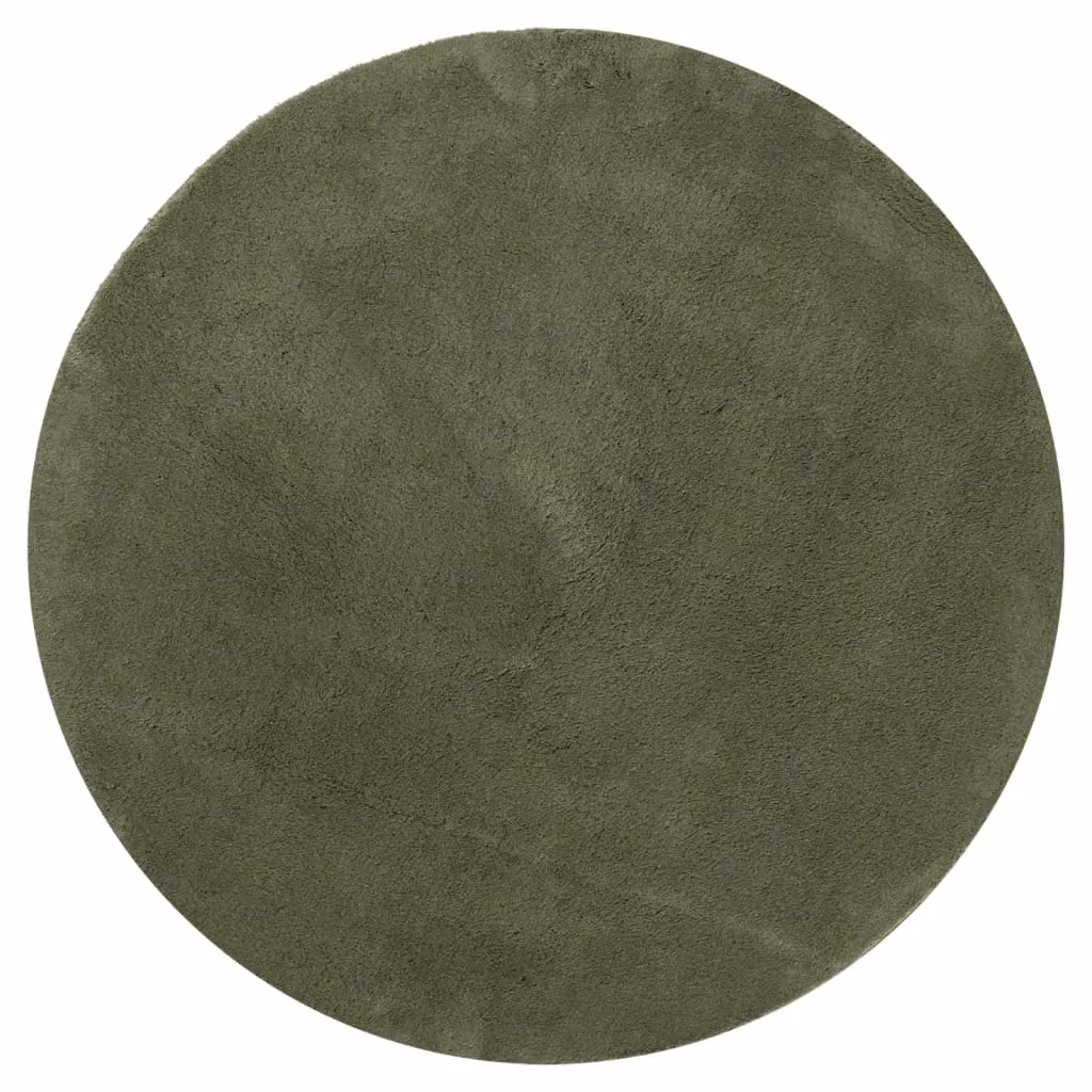 Berkfield Home HUARTE Round Short Pile Washable Rug in Forest Green, Diameter: 80 cm – 1
