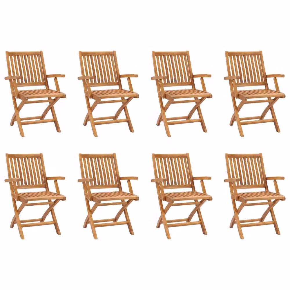 Berkfield Home Beautiful 9 Piece Garden Dining Set in Brown Solid Teak Wood – 2