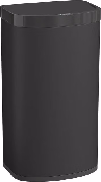 HOMCOM 55L Sensor Bin with Soft-Close Lid and Fingerprint Resistant Stainless Steel in Black – 1