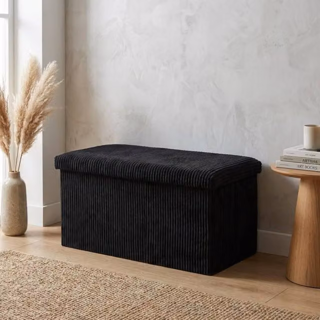 Garden Greatness Maison Urban Soft Touch Ottoman Storage in Black