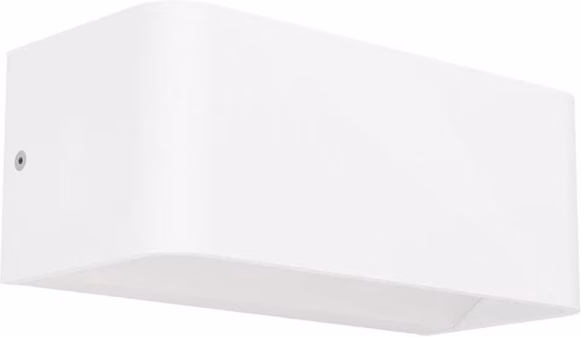 Loops Modern White LED Up and Down Wall Light with Warm White Bulb Included – 1
