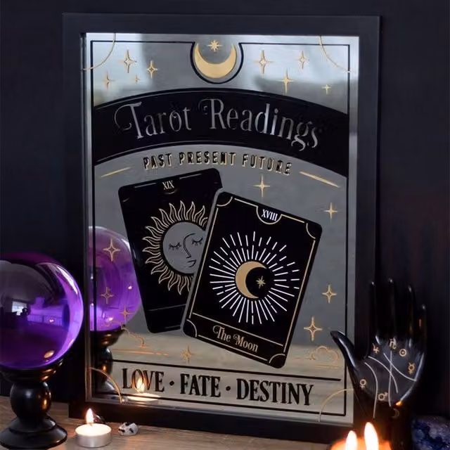 Uniqueful Tarot Readings Abstract Mirrored Wall Hanging in Gold, Black and Multicolour