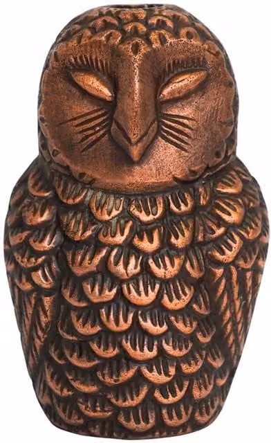 Lemon Pavilion Cast Aluminium Owl Candle Holder in Bronze, L8.5 x W7.5 x H14.5 cm – 1