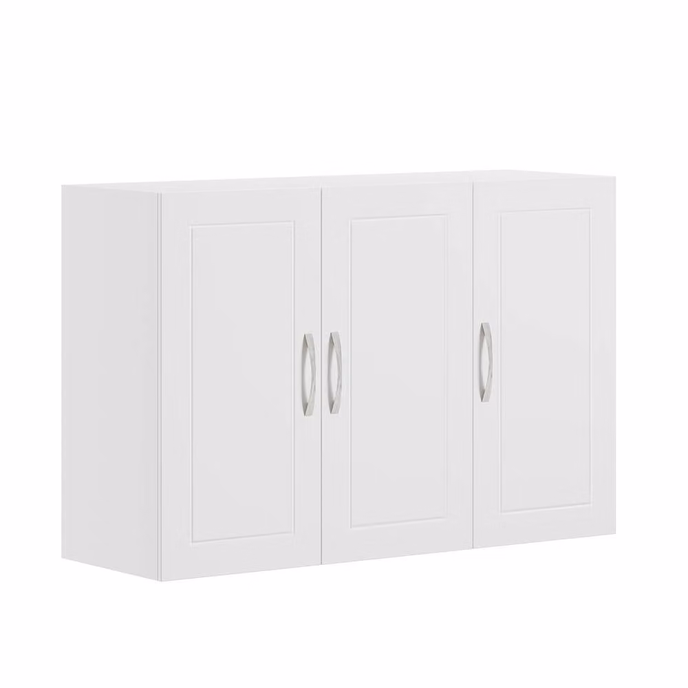 SoBuy Wall-Mounted Modern Storage Cabinet in White with Soft-Close Hinged Doors and Internal Shelves, Width: 90 cm – 1