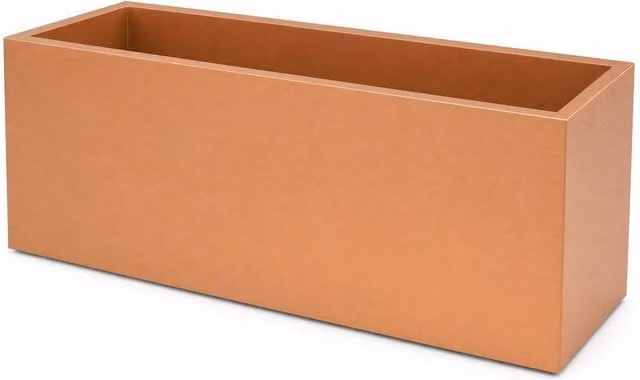 Zinc Galvanised Steel Trough Planter with Liner in Silver or Bronze, W/D/H: 100 x 40 x 40 cm