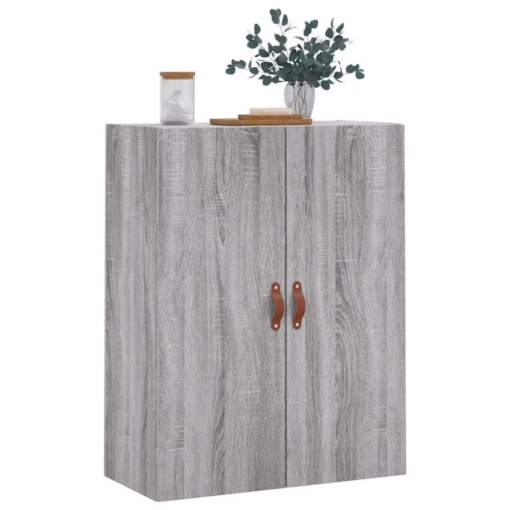 Berkfield Home Wall Mounted Cabinet in Grey, W: 69.5 cm, D: 34 cm, H: 90 cm – 2