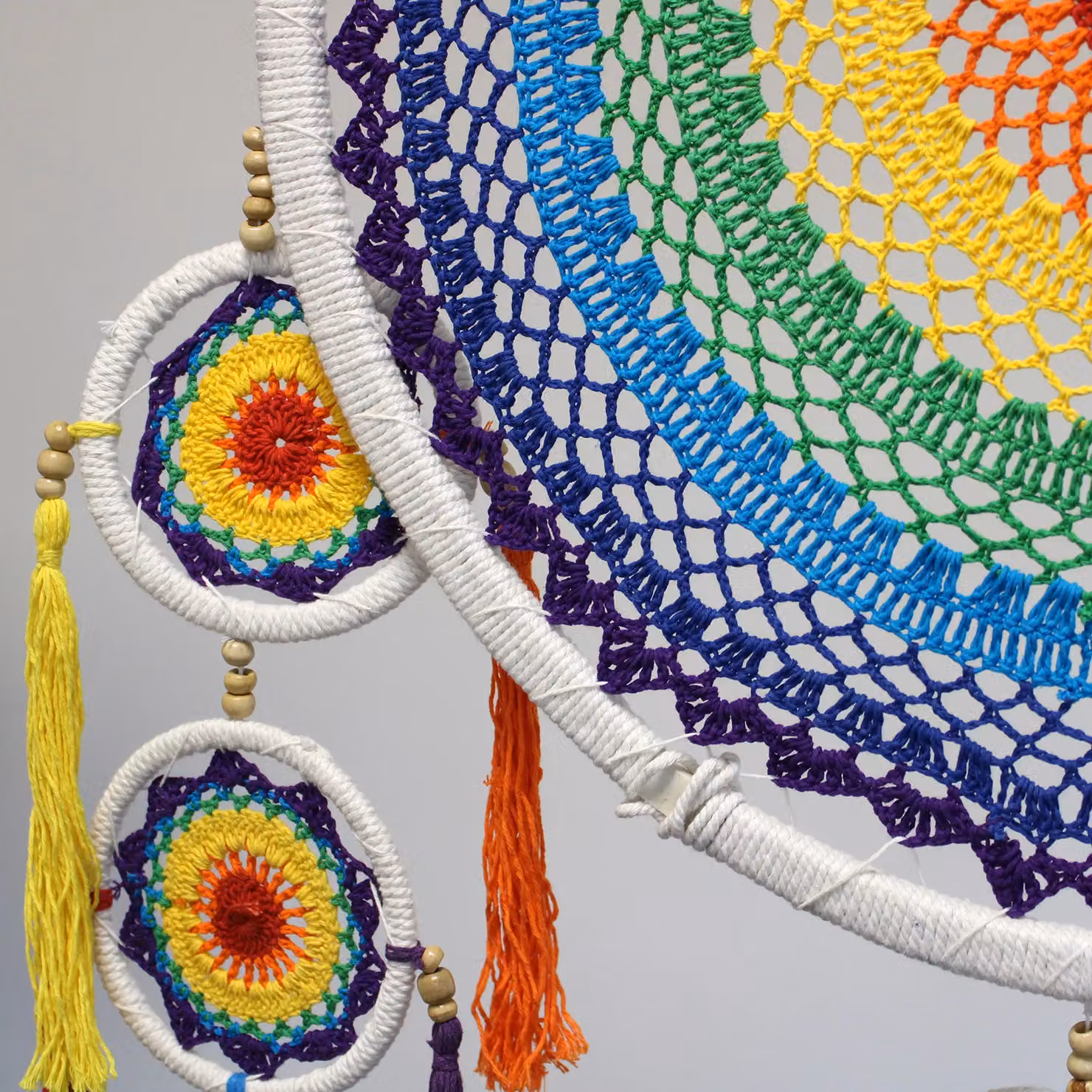 KDMD Extra Large Vivid Rainbow Geometric Dreamcatcher in Multicolour – 3