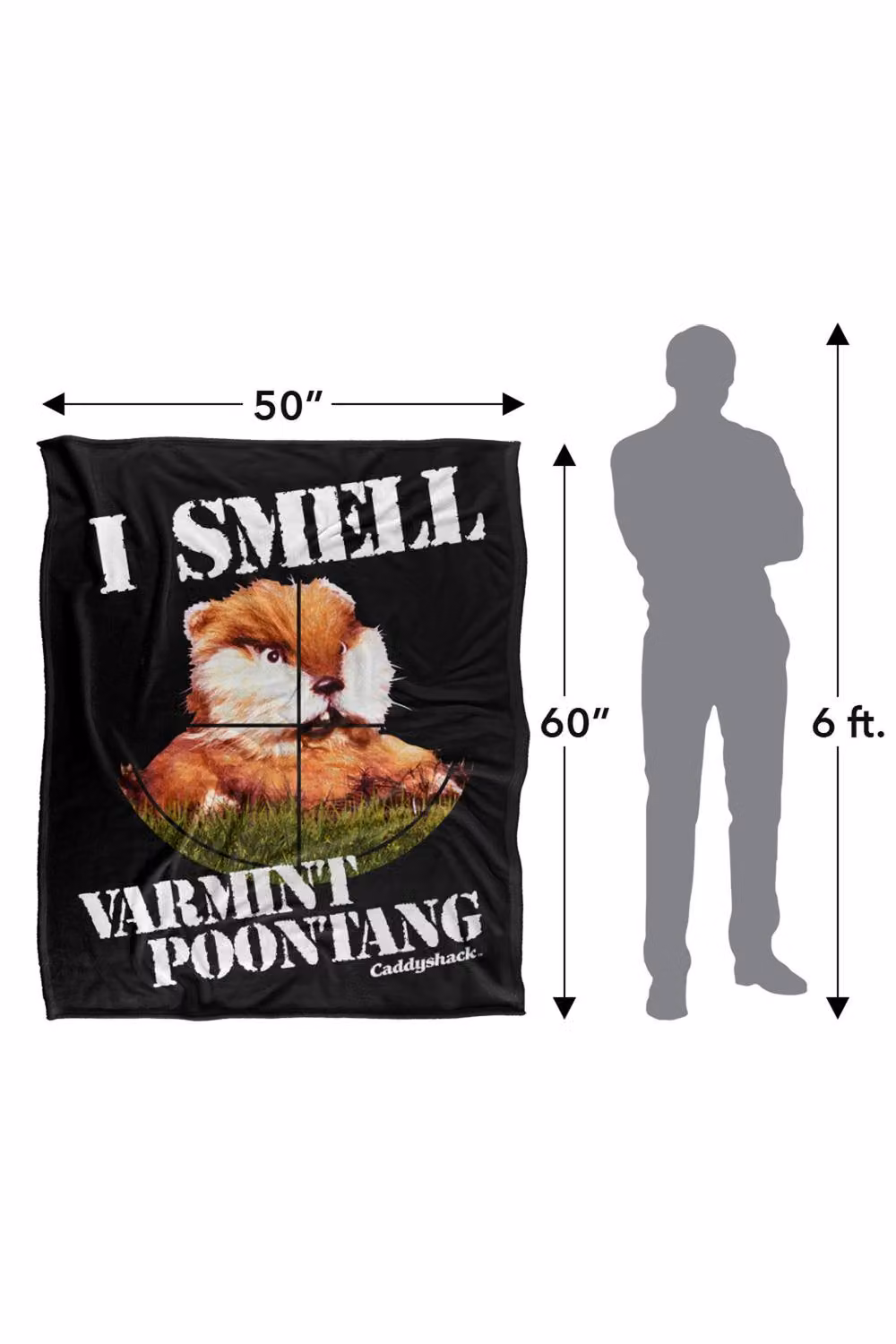 Warner Bros. Caddyshack Varmint Silky Touch Super Soft Fluffy Throw Blanket, Extra Large, Multicolour and Black – 3