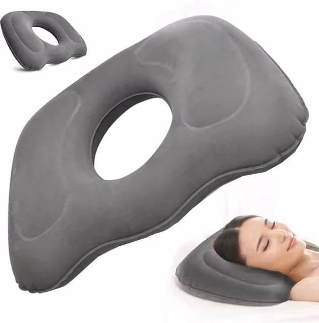 NESTLUNE Inflatable Donut Orthopaedic Coccyx Pain Relief Cushion in Grey, W: 100 cm, L: 190 cm