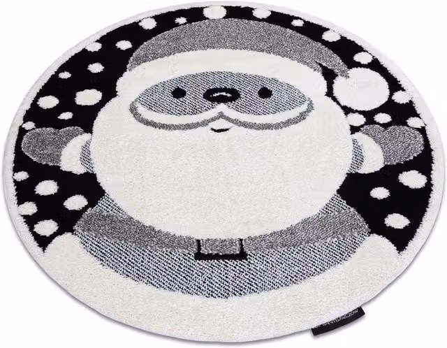 RugsX Modern Round Childrens Rug in Black and Multicolour, Diameter: 120 cm – 1