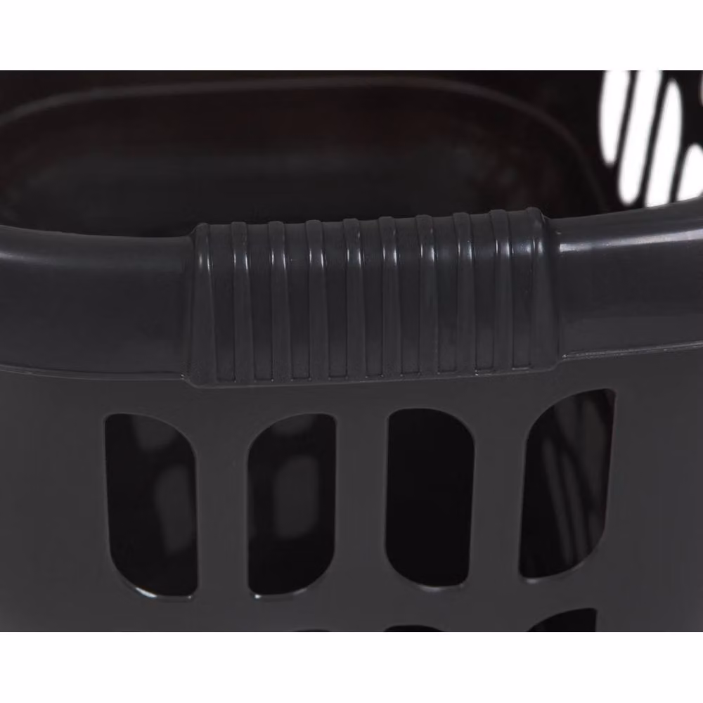 EONLION Set of 2 Black Plastic Laundry Baskets with Handles – 4