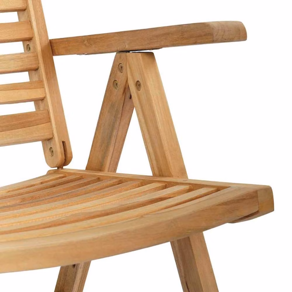 Berkfield Home Set of 2 Modern Teak Wood Garden Chairs in Brown – 3