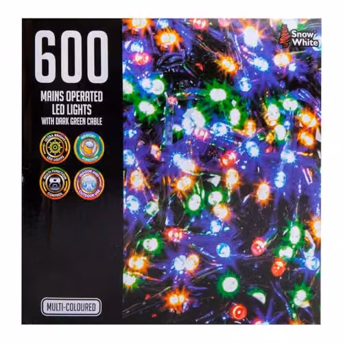 VFM Multi-Coloured 600 LED Christmas Fairy Lights for Indoor and Outdoor Use – 8
