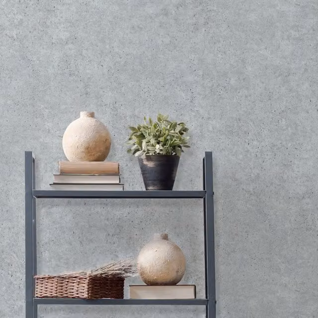 Muriva Abstract Industrial Stone Look Wall Art in Grey