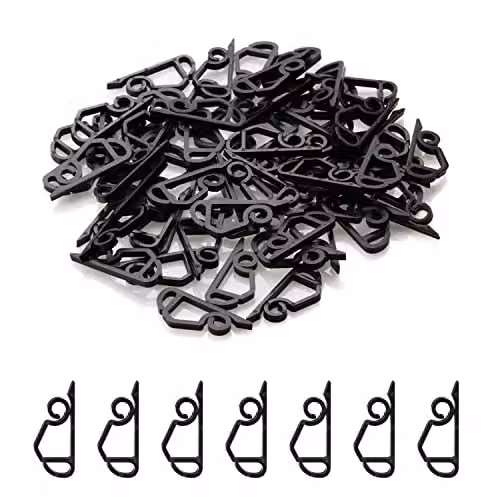 Hang Ups Black Plastic Gutter and Shingle Hooks, 100 Pack