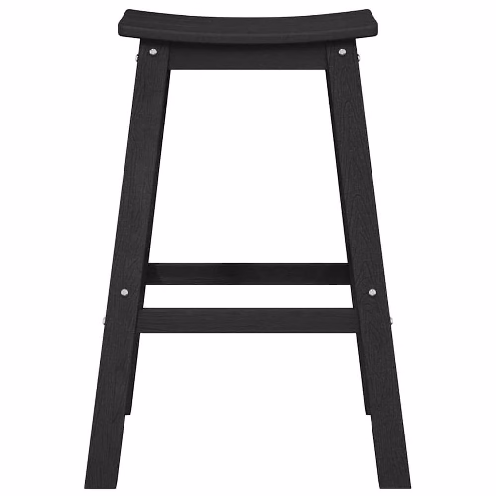 Berkfield Home Set of 6 Black HDPE Modern Bar Stools – 5