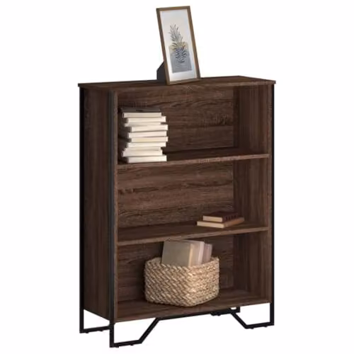 vidaXL Modern Brown Bookcase in Engineered Wood, W: 80 cm, D: 31 cm, H: 106 cm – 4