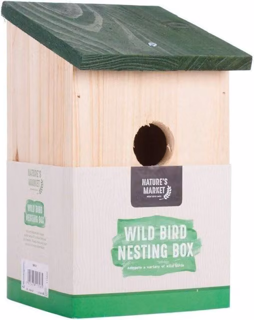 Garden Mile Wooden Garden Bird Nesting Box in Brown and Green