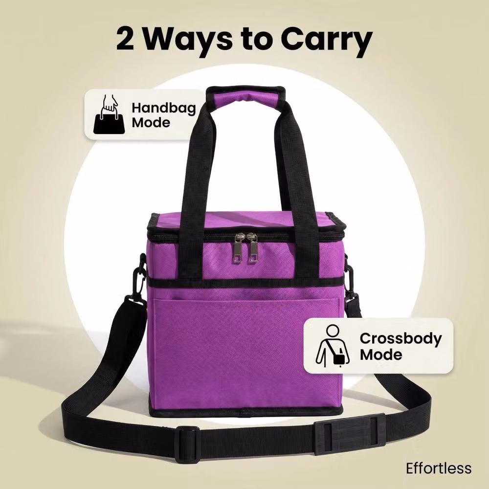 Quipulse Insulated Fabric Tote Bag in Purple – 2