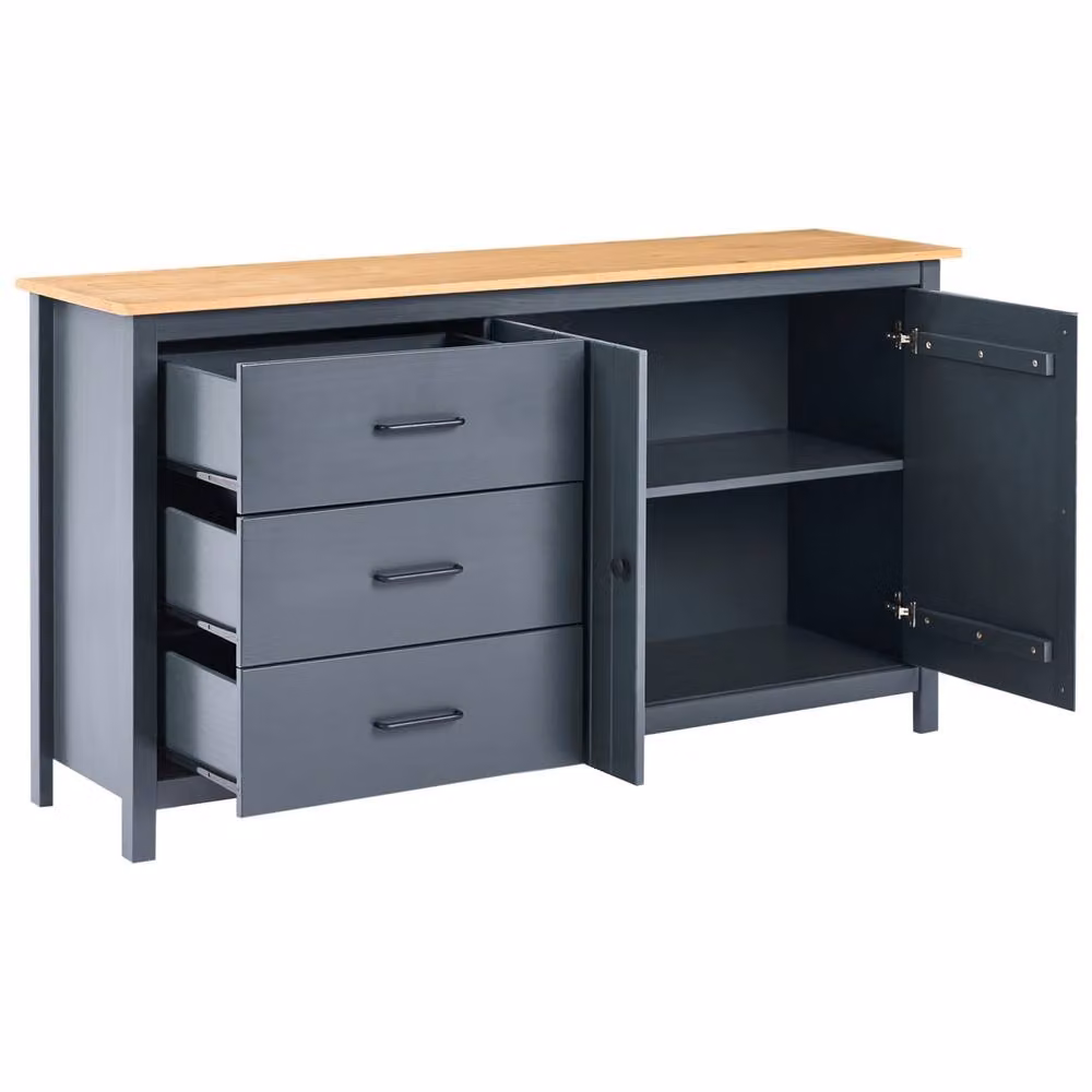 Wyld and Coco Nordic Blue Pine Sideboard, W/D/H: 150 x 40 x 80 cm – 4
