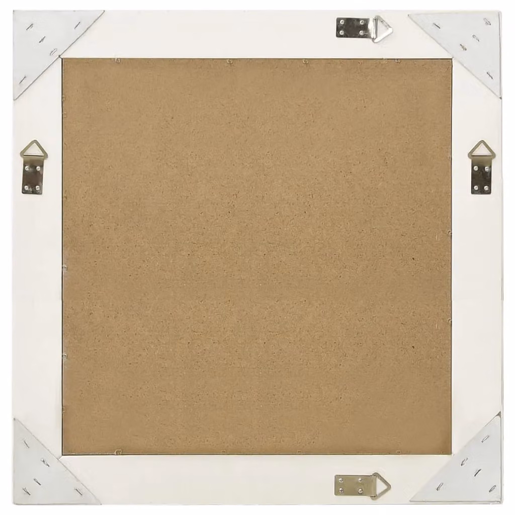 Berkfield Home Antique Baroque Style Square Wall Mirror, White, W/H: 60 x 60 cm – 2