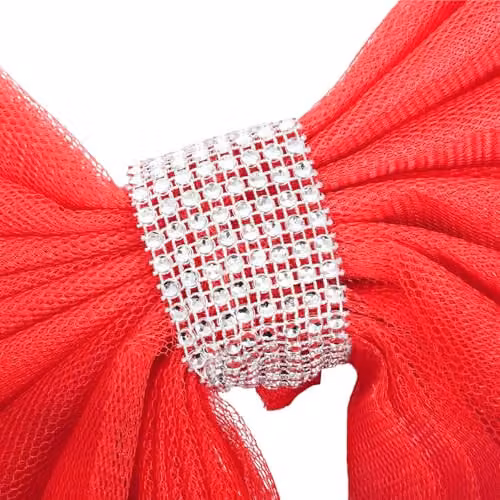 SHATCHI Red Diamante Giant Christmas Door Bow Decoration – 5