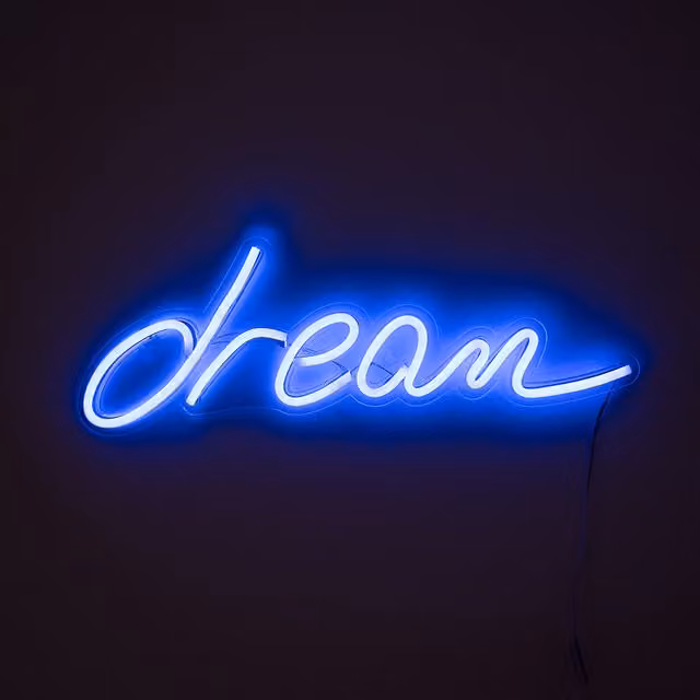 ValueLights Dream Neon LED Wall Decoration in White and Blue