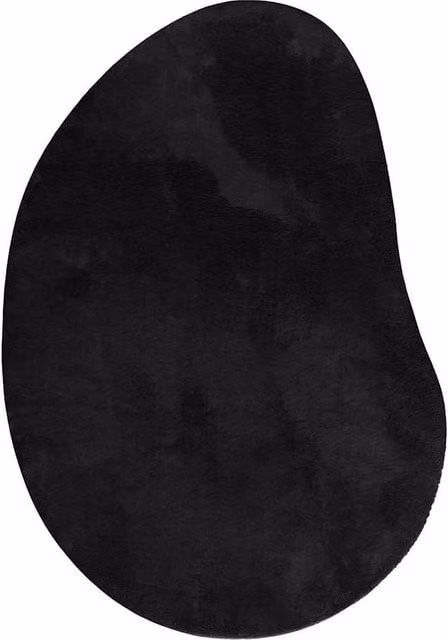 Berkfield Home Modern Oval Non-Slip Area Rug in Black, W/D: 100 x 200 cm