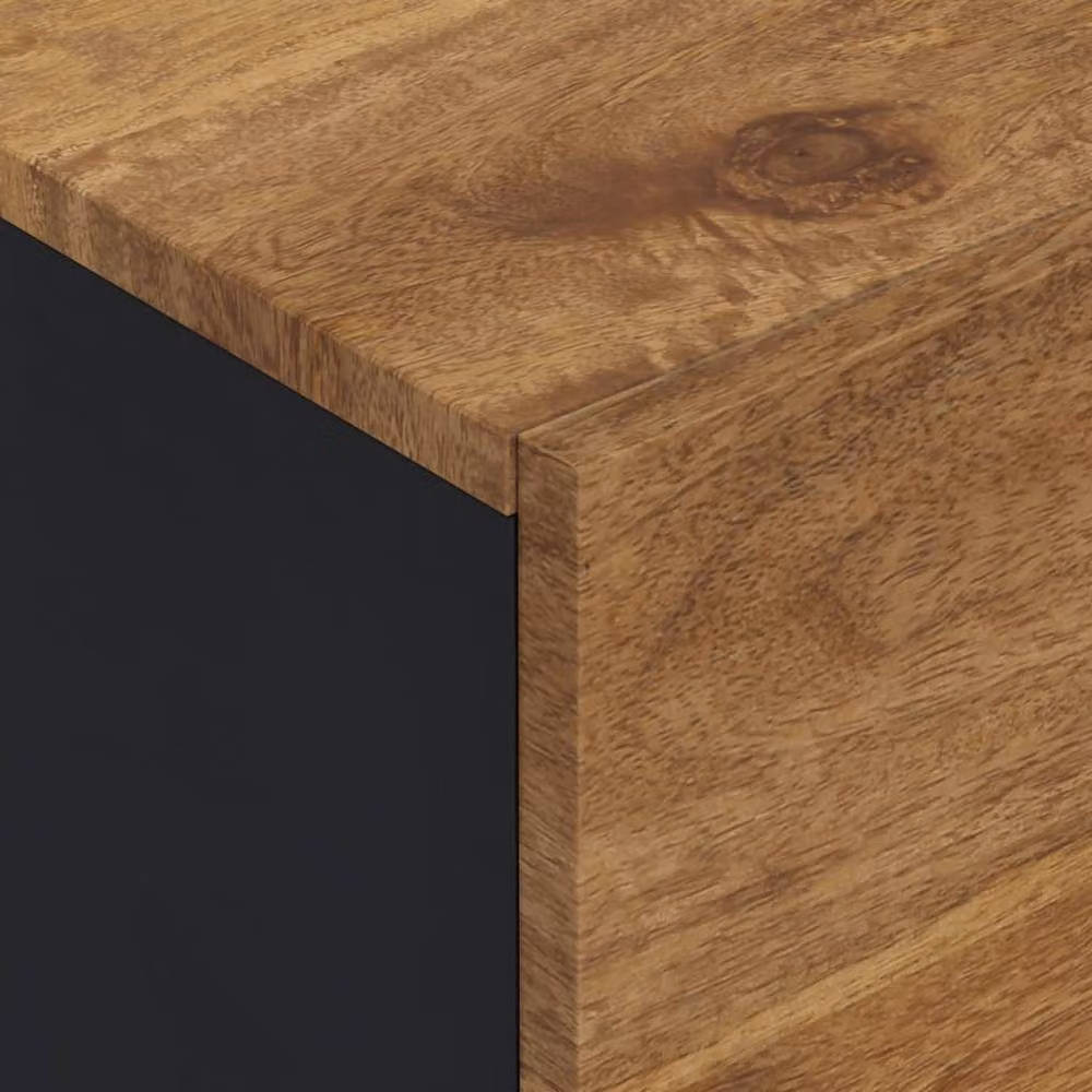 Berkfield Home Highboard with 3 Doors in Brown Mango Wood and Iron, W/D/H: 40 x 33 x 110 cm – 5